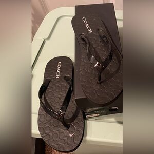 Black Coach sandals. Size 10